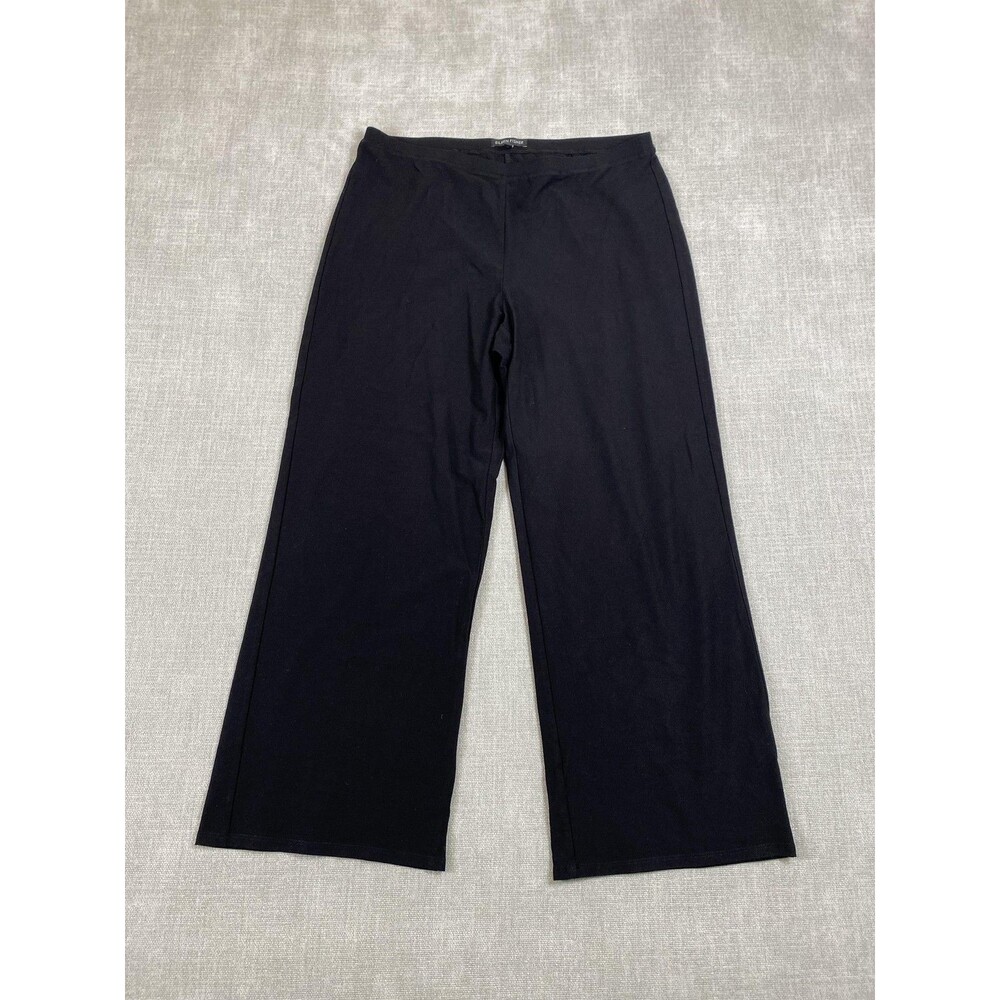 Eileen Fisher Pants Womens Small Black Wide Leg Pull On Lounge Stretch Viscose